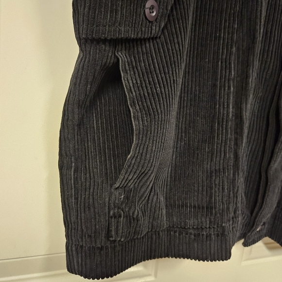 biker boho Retro black corduroy sweater vest jacket size S - Picture 5 of 10